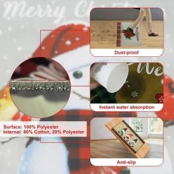 GGNRALNY Paillasson Interieur, Tapis Entree 43x75 Cm, Antidérapant Lavable Absorbant Facile à Nettoyer Tapis De Sol, Pour Chambre, Cuisine, Entrée, Couloir (Bonhomme De Neige) 8 GGNRALNY Paillasson Interieur, Tapis Entree 43x75 Cm, Antidérapant Lavable Absorbant Facile à Nettoyer Tapis De Sol, Pour Chambre, Cuisine, Entrée, Couloir (Bonhomme De Neige) -Tapis et paillasson Soldes 67353808 4