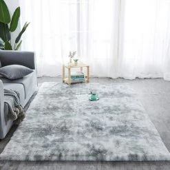 GGNRALNY Tapis Chambre Shaggy Tapis Pour Salon Tapis De Sol Grand Pour Couloir Soft Tapis à Poils Longs Moelleux Tapis Antidérapant Intérieur Moelleux Pour Salon Chambre Enfants(Blanc Gris,120*160cm) -Tapis et paillasson Soldes 67354080 3