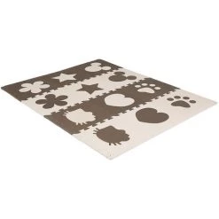 WYCTIN Hofuton Tapis De Jeu Puzzle 12 Pièces Pour Enfants Mousse EVA 30*30*1cm Marron Beige -Tapis et paillasson Soldes 67360416 3