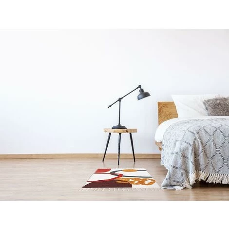 OZAIA Tapis Descente De Lit à Reliefs En Coton Imprimé - 60 X 110 Cm - Multicolore - PALMAS - Multicolore 1 OZAIA Tapis Descente De Lit à Reliefs En Coton Imprimé - 60 X 110 Cm - Multicolore - PALMAS - Multicolore