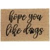 Relaxdays Paillasson Coco, Hope You Like Dogs, Intérieur, Extérieur, Tapis De Porte Antidérapant, 40x60 cm, Nature/noir