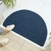 FLYME TPR Lune Tapis Entree Interieur, Durable Tapis Antiderapant, Paillasson Interieur, Tapis Absorbants, Entree Mat, Paillassons Pour Entrée Lavable En Machine 40 * 63CM Bleu Foncé