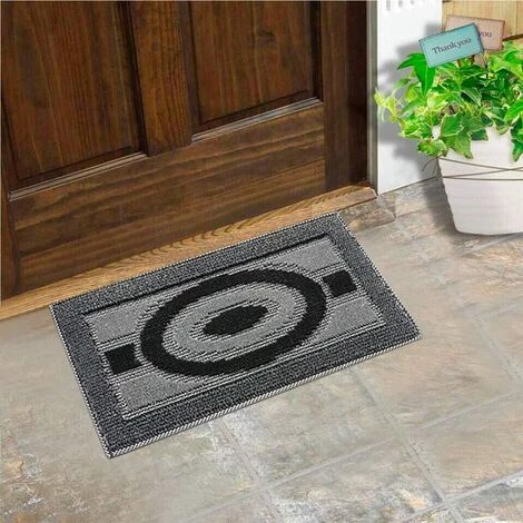 EMMEVI Paillasson Absorbant Doux Et Antidérapant Rectangulaire Gris - 40x70 Cm 4 EMMEVI Paillasson Absorbant Doux Et Antidérapant Rectangulaire Gris - 40x70 Cm – Image 4