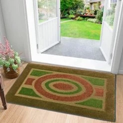 EMMEVI Paillasson Absorbant Doux Et Antidérapant Rectangulaire Vert - 40x70 Cm -Tapis et paillasson Soldes 67837411 5