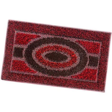 EMMEVI Paillasson Absorbant Doux Et Antidérapant Rectangulaire Rouge - 40x70 Cm 1 EMMEVI Paillasson Absorbant Doux Et Antidérapant Rectangulaire Rouge - 40x70 Cm