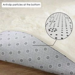 FVBJD 4x4 Tapis Rond Blanc Doux Pour Chambre à Coucher Tapis Moderne Cercle Moelleux Pour Enfants Filles Chambre De Bébé Intérieur En Peluche Circulaire Pépinière Tapis Mignon Cosy Tapis Pour Salon -Tapis et paillasson Soldes 68201251 4