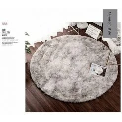 LLOVE Tapis De Sol Tapis Ronds Tie-dye Tapis Dégradé De Couleur Net Rouge Avec Le Même Tapis De Chevet Tapis à Poils Longs Tapis De Décoration De Chambre Tapis De Décoration De Maison De Style Pastoral-(rose-60cm) -Tapis et paillasson Soldes 68201773 3