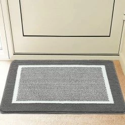 GRID COOL Tapis Paillasson D'intérieur 50 Cm × 81 Cm, Tapis De Porte Avant Arrière, Support En Caoutchouc Durable, Tapis De Porte Antidérapant, Super Absorbant, Résistant à La Saleté, Tapis De Sol Intérieur, Lavable En Machine, Profil Bas, Gris - Gris Clair