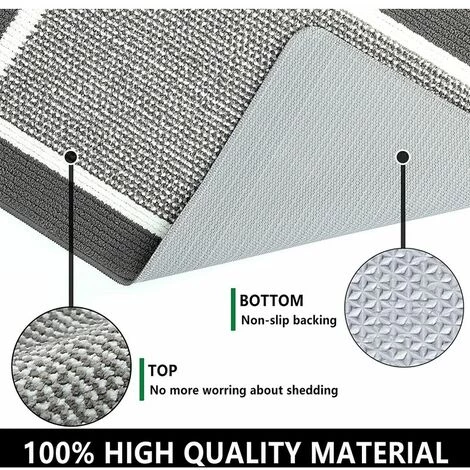 GRID COOL Tapis Paillasson D'intérieur 50 Cm × 81 Cm, Tapis De Porte Avant Arrière, Support En Caoutchouc Durable, Tapis De Porte Antidérapant, Super Absorbant, Résistant à La Saleté, Tapis De Sol Intérieur, Lavable En Machine, Profil Bas, Gris - Gris Clair 2 GRID COOL Tapis Paillasson D'intérieur 50 Cm × 81 Cm, Tapis De Porte Avant Arrière, Support En Caoutchouc Durable, Tapis De Porte Antidérapant, Super Absorbant, Résistant à La Saleté, Tapis De Sol Intérieur, Lavable En Machine, Profil Bas, Gris - Gris Clair – Image 2