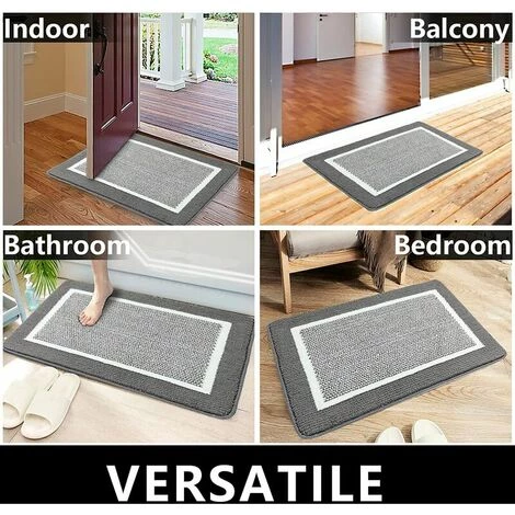 GRID COOL Tapis Paillasson D'intérieur 50 Cm × 81 Cm, Tapis De Porte Avant Arrière, Support En Caoutchouc Durable, Tapis De Porte Antidérapant, Super Absorbant, Résistant à La Saleté, Tapis De Sol Intérieur, Lavable En Machine, Profil Bas, Gris - Gris Clair 4 GRID COOL Tapis Paillasson D'intérieur 50 Cm × 81 Cm, Tapis De Porte Avant Arrière, Support En Caoutchouc Durable, Tapis De Porte Antidérapant, Super Absorbant, Résistant à La Saleté, Tapis De Sol Intérieur, Lavable En Machine, Profil Bas, Gris - Gris Clair – Image 4