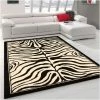 UNAMOURDETAPIS Tapis Salon 60x110 Cm Rectangulaire ZEBRE Noir Entrée Adapté Au Chauffage Par Le Sol - Noir