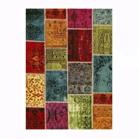 UNAMOURDETAPIS Tapis Salon 60x110 Cm Rectangulaire PATCHAWORKA 1 Multicolore Entrée Adapté Au Chauffage Par Le Sol - Multicolore 2 UNAMOURDETAPIS Tapis Salon 60x110 Cm Rectangulaire PATCHAWORKA 1 Multicolore Entrée Adapté Au Chauffage Par Le Sol - Multicolore – Image 2