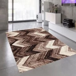 UNAMOURDETAPIS Tapis Salon 135x190 Cm Rectangulaire COLORS Marron Salon Adapté Au Chauffage Par Le Sol - Marron