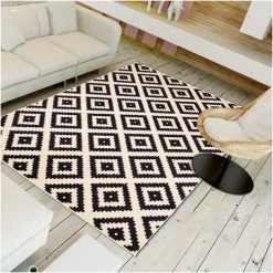 UNAMOURDETAPIS Tapis Salon 60x110 Cm Rectangulaire AF ROMA Crème Entrée Adapté Au Chauffage Par Le Sol - Crème