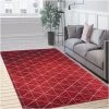 UNAMOURDETAPIS Tapis Salon 60x110 Cm Rectangulaire BC FJIORD Rouge Entrée Adapté Au Chauffage Par Le Sol - Rouge