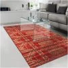UNAMOURDETAPIS Tapis Salon 60x110 Cm Rectangulaire BC TOTAMIA Rouge Entrée Adapté Au Chauffage Par Le Sol - Rouge