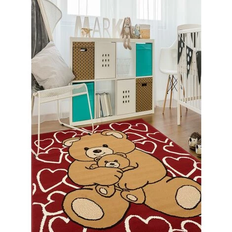 UNAMOURDETAPIS Tapis Enfant 60x110 Cm Rectangulaire BC TEDDY COEUR Rouge Chambre Adapté Au Chauffage Par Le Sol - Rouge 5 UNAMOURDETAPIS Tapis Enfant 60x110 Cm Rectangulaire BC TEDDY COEUR Rouge Chambre Adapté Au Chauffage Par Le Sol - Rouge – Image 5