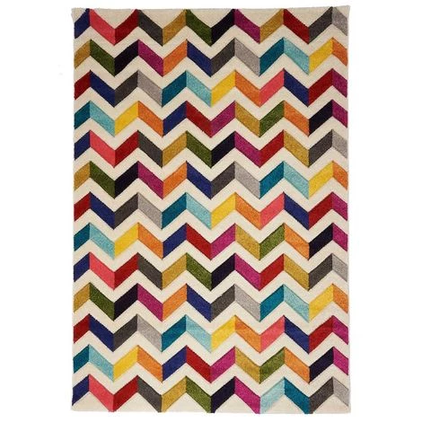 UNAMOURDETAPIS Tapis Salon 80x150 Cm Rectangulaire CHEVRON BOUTIK Multicolore Chambre Adapté Au Chauffage Par Le Sol - Multicolore 2 UNAMOURDETAPIS Tapis Salon 80x150 Cm Rectangulaire CHEVRON BOUTIK Multicolore Chambre Adapté Au Chauffage Par Le Sol - Multicolore – Image 2