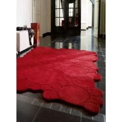 ESPRIT Tapis Salon 170x240 Cm Rectangulaire CIRCLE Rouge Salon Tufté Adapté Au Chauffage Par Le Sol - Rouge -Tapis et paillasson Soldes 7369364 4