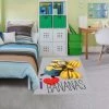 UNAMOURDETAPIS Tapis Enfant 95x133 Cm Rectangulaire LOVE BANANAS Jaune Chambre Adapté Au Chauffage Par Le Sol - Jaune