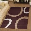 DEZENCO Tapis Salon 80x150 Cm Rectangulaire TEMPO Marron Chambre Adapté Au Chauffage Par Le Sol - Marron