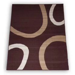 DEZENCO Tapis Salon 80x150 Cm Rectangulaire TEMPO Marron Chambre Adapté Au Chauffage Par Le Sol - Marron -Tapis et paillasson Soldes 7369565 3