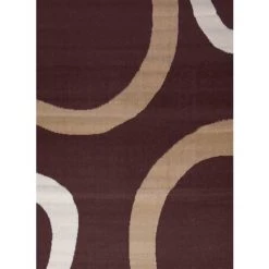 DEZENCO Tapis Salon 80x150 Cm Rectangulaire TEMPO Marron Chambre Adapté Au Chauffage Par Le Sol - Marron -Tapis et paillasson Soldes 7369565 4