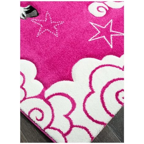 UNAMOURDETAPIS Tapis Enfant 120x170 Cm Rectangulaire KIDS LICORNE Rose Chambre Adapté Au Chauffage Par Le Sol - Rose 4 UNAMOURDETAPIS Tapis Enfant 120x170 Cm Rectangulaire KIDS LICORNE Rose Chambre Adapté Au Chauffage Par Le Sol - Rose – Image 4