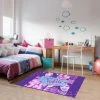 UNAMOURDETAPIS Tapis Enfant 95x133 Cm Rectangulaire TA 1 Violet Chambre Adapté Au Chauffage Par Le Sol - Violet