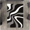 UNAMOURDETAPIS Tapis Salon 60x110 Cm Rectangulaire DIAMOND VAGUES Noir Entrée Adapté Au Chauffage Par Le Sol - Noir