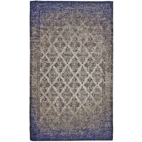 AUBRY GASPARD Tapis Jacquard Bleu 110 Cm Bleu - Jacquard Bleu 1 AUBRY GASPARD Tapis Jacquard Bleu 110 Cm Bleu - Jacquard Bleu