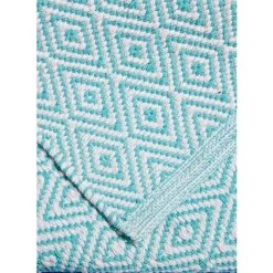 UNAMOURDETAPIS Tapis Kilim 60x110 Cm Rectangulaire SCANDINAVIA Bleu Entrée Tissé à La Main Coton - Bleu -Tapis et paillasson Soldes 7763389 3