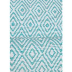 UNAMOURDETAPIS Tapis Kilim 60x110 Cm Rectangulaire SCANDINAVIA Bleu Entrée Tissé à La Main Coton - Bleu -Tapis et paillasson Soldes 7763389 4