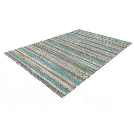 UNAMOURDETAPIS Tapis Kilim 80x150 Cm Rectangulaire ZAIRA Bleu Chambre Assemblé Cousu à La Main - Bleu 4 UNAMOURDETAPIS Tapis Kilim 80x150 Cm Rectangulaire ZAIRA Bleu Chambre Assemblé Cousu à La Main - Bleu – Image 4