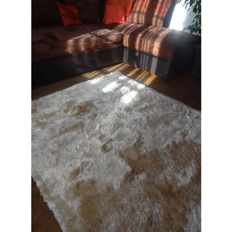 UNAMOURDETAPIS Tapis Shaggy 60x110 Cm Rectangulaire SG FIN Crème Entrée Tufté Main Adapté Au Chauffage Par Le Sol - Crème 2 UNAMOURDETAPIS Tapis Shaggy 60x110 Cm Rectangulaire SG FIN Crème Entrée Tufté Main Adapté Au Chauffage Par Le Sol - Crème – Image 2