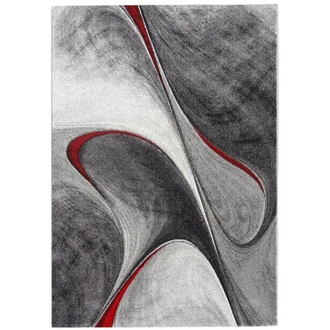 JADOREL Tapis Salon 60x110 Cm Rectangulaire MILAR Rouge Entrée Adapté Au Chauffage Par Le Sol - Rouge 2 JADOREL Tapis Salon 60x110 Cm Rectangulaire MILAR Rouge Entrée Adapté Au Chauffage Par Le Sol - Rouge – Image 2