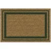 IDMAT Tapis Coco Naturel Ep15mm 40x60 Cm Bordure Verte