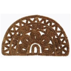 ID MAT Tapis Grattant Coco Naturel + Métal Demi Lune 45x75cm