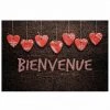 IDMAT Tapis Absorbant Dallas Décor Bienvenue Coeurs 40x60cm