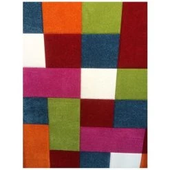 DEZENCO Tapis Salon 60x110 Cm Rectangulaire CARREAUX Multicolore Chambre Adapté Au Chauffage Par Le Sol - Multicolore 6 DEZENCO Tapis Salon 60x110 Cm Rectangulaire CARREAUX Multicolore Chambre Adapté Au Chauffage Par Le Sol - Multicolore -Tapis et paillasson Soldes 8327836 3