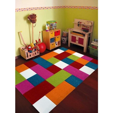 DEZENCO Tapis Salon 60x110 Cm Rectangulaire CARREAUX Multicolore Chambre Adapté Au Chauffage Par Le Sol - Multicolore 4 DEZENCO Tapis Salon 60x110 Cm Rectangulaire CARREAUX Multicolore Chambre Adapté Au Chauffage Par Le Sol - Multicolore – Image 4