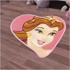 UNAMOURDETAPIS Tapis Enfant 50x50 Cm Forme Originale PRINCESS SHAPED Rose Chambre Adapté Au Chauffage Par Le Sol - Rose