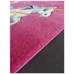 UNAMOURDETAPIS Tapis Enfant 240x340 Cm Rectangulaire CHATEAU PRINCESSE Rose Chambre Adapté Au Chauffage Par Le Sol - Rose -Tapis et paillasson Soldes 8722658 3