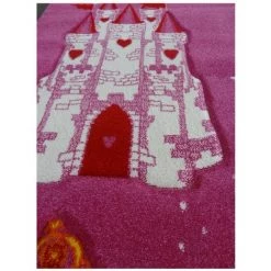 UNAMOURDETAPIS Tapis Enfant 240x340 Cm Rectangulaire CHATEAU PRINCESSE Rose Chambre Adapté Au Chauffage Par Le Sol - Rose -Tapis et paillasson Soldes 8722658 4