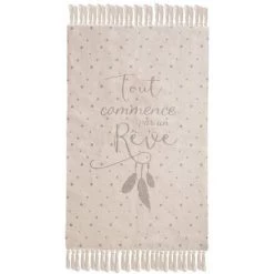 Atmosphera - Tapis De Chambre Naturel Et Motifs Gris 90 X 60 Cm - Gris