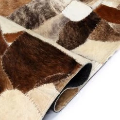 VidaXL Tapis Cuir Véritable Patchwork Aléatoire Marron Et Blanc 80x150 Cm - Multicolore 7 VidaXL Tapis Cuir Véritable Patchwork Aléatoire Marron Et Blanc 80x150 Cm - Multicolore -Tapis et paillasson Soldes 8997628 3