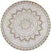 Tapis Jute Tressé Imprimé 90 Cm Rond VidaXL
