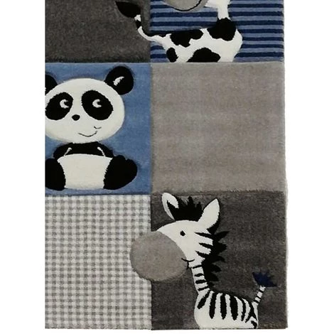 UNAMOURDETAPIS Tapis Enfant 60x110 Cm Rectangulaire ZOO Bleu Chambre Adapté Au Chauffage Par Le Sol - Bleu 4 UNAMOURDETAPIS Tapis Enfant 60x110 Cm Rectangulaire ZOO Bleu Chambre Adapté Au Chauffage Par Le Sol - Bleu – Image 4