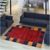 UNAMOURDETAPIS Tapis Salon 80x350 Cm Rectangulaire CHOBAY 6 Rouge Couloir Adapté Au Chauffage Par Le Sol - Rouge