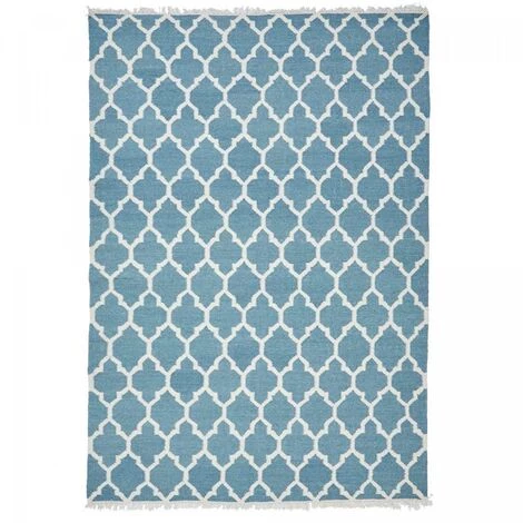 UNAMOURDETAPIS Tapis Kilim 170x240 Cm Rectangulaire AFRIRA Bleu Salon Tissé à La Main - Bleu 2 UNAMOURDETAPIS Tapis Kilim 170x240 Cm Rectangulaire AFRIRA Bleu Salon Tissé à La Main - Bleu – Image 2